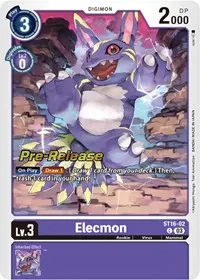 Elecmon (Starter Deck 16: Wolf of Friendship Pre-Release Cards)