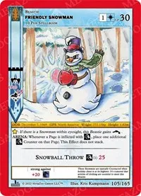 Friendly Snowman (Wilderness: First Edition) — MetaZoo Card Value