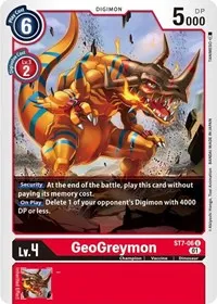 GeoGreymon (Starter Deck 07: Gallantmon) — Digimon Card Game Card Value