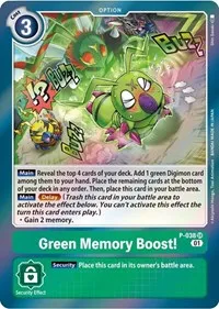 Green Memory Boost (Digimon Promotion Cards) — Digimon Card Game Card Value