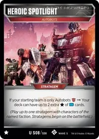 Heroic Spotlight (Titan Masters Attack) — Transformers TCG Card Value