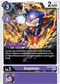 Impmon Beelzemon Cup Participation (Starter Deck 14: Beelzemon Advanced Deck Set Pre-Release Cards)