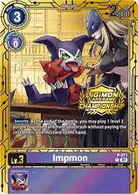 Impmon P 071 Championship 2023 Gold Card Set (Digimon Promotion Cards)