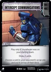 Intercept Communications (Blaster VS Soundwave Box Set) — Transformers TCG Card Value