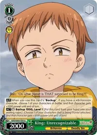 King Unrecognizable (The Seven Deadly Sins) — Weiss Schwarz Card Value