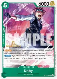 Koby (Carrying On His Will: 3rd Anniversary Tournament Cards) — One Piece Card Game Card Value