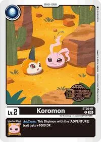 Koromon (Starter Deck 20: Protector of Light Release Event Cards) — Digimon Card Game Card Value