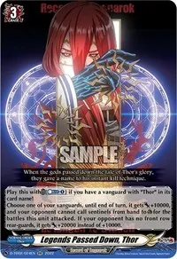 Legends Passed Down Thor (D-TB02: Record of Ragnarok) — Cardfight Vanguard Card Value