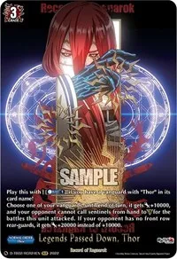 Legends Passed Down Thor RGR (D-TB02: Record of Ragnarok) — Cardfight Vanguard Card Value