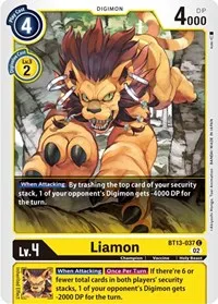 Liamon (Versus Royal Knights) — Digimon Card Game Card Value