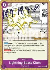 Lightning Beast Kiten (Adventure on Kami's Island Release Event Cards)