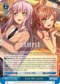 Lisa like Lyrics (BanG Dream! Girls Band Party! Vol.2) — Weiss Schwarz Card Value