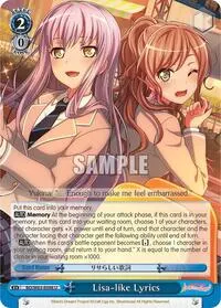 Lisa like Lyrics (BanG Dream! Girls Band Party! Vol.2)