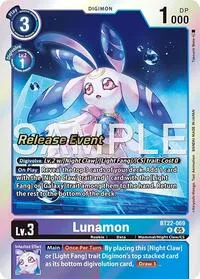 Lunamon (Cyber Eden Release Event Cards) — Digimon Card Game Card Value