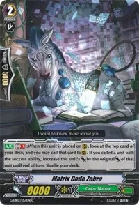 Matrix Code Zebra (G-EB02: The AWAKENING ZOO) — Cardfight Vanguard Card Value