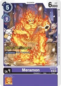 Meramon (Starter Deck 16: Wolf of Friendship Pre-Release Cards) — Digimon Card Game Card Value