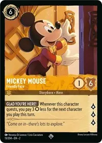 Mickey Mouse Friendly Face (Rise of the Floodborn) — Lorcana TCG Card Value