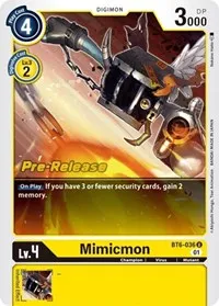 Mimicmon (Double Diamond Pre-Release Cards) — Digimon Card Game Card Value