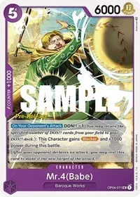 Mr4 Babe (Kingdoms of Intrigue Pre-Release Cards) — One Piece Card Game Card Value
