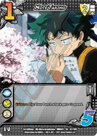 Note Taking (UniVersus: My Hero Academia) — UniVersus Card Value