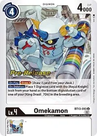 Omekamon (Versus Royal Knights Pre-Release Cards) — Digimon Card Game Card Value