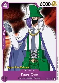 Page One (Super Pre-Release Starter Deck 4: Animal Kingdom Pirates) — One Piece Card Game Card Value