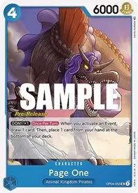 Page One (Kingdoms of Intrigue Pre-Release Cards) — One Piece Card Game Card Value