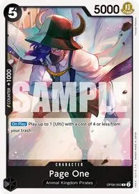 Page One (Two Legends) — One Piece Card Game Card Value
