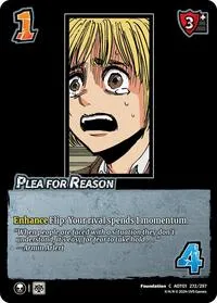 Plea for Reason (Attack on Titan: Battle for Humanity) — UniVersus Card Value