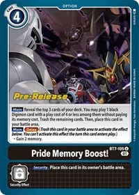 Pride Memory Boost (Next Adventure Pre-Release Cards) — Digimon Card Game Card Value
