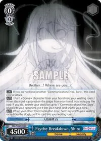 Psyche Breakdown Shiro (No Game No Life) — Weiss Schwarz Card Value