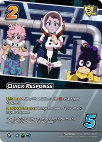 Quick Response XR (UniVersus: My Hero Academia: Jet Burn) — UniVersus Card Value
