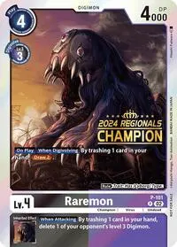 Raremon P 101 2024 Regionals Champion (Digimon Promotion Cards)