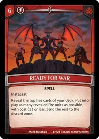 Ready for War (Expansion Pack 3: Conviction) — Argent Saga TCG Card Value