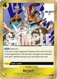 Reject (Wings of the Captain) — One Piece Card Game Card Value
