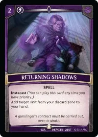 Returning Shadows (Betrayal) — Argent Saga TCG Card Value