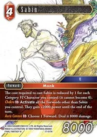 Sabin (Rebellion's Call) — Final Fantasy TCG Card Value