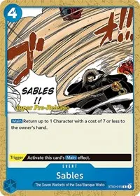 Sables (Super Pre-Release Starter Deck 3: The Seven Warlords of the Sea) — One Piece Card Game Card Value