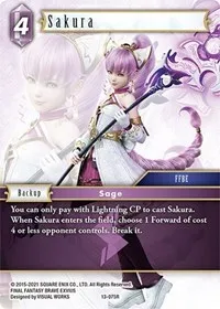 Sakura (Opus XIII: Crystal Radiance) — Final Fantasy TCG Card Value