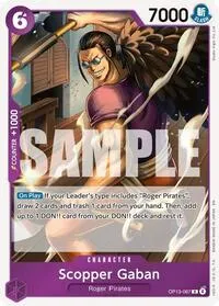 Scopper Gaban (Carrying On His Will) — One Piece Card Game Card Value