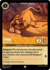 Simba Protective Cub (The First Chapter) — Lorcana TCG Card Value