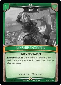 Skyship Engineer (Alpha Demo Intro Decks) — Argent Saga TCG Card Value