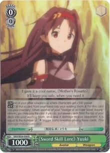 Sword Skill Lore Yuuki Parallel Foil (Sword Art Online II Vol.2) — Weiss Schwarz Card Value