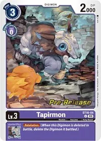 Tapirmon (Starter Deck 16: Wolf of Friendship Pre-Release Cards)