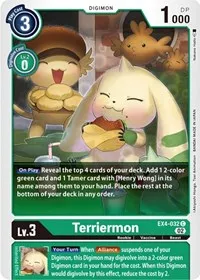 Terriermon (Alternative Being Booster) — Digimon Card Game Card Value