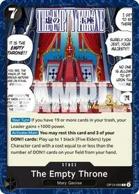 The Empty Throne (Carrying On His Will: 3rd Anniversary Tournament Cards) — One Piece Card Game Card Value