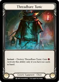 Threadbare Tunic (Blitz Deck: Outsiders - Riptide) — Flesh & Blood TCG Card Value