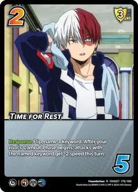 Time for Rest (UniVersus: My Hero Academia: Girl Power) — UniVersus Card Value