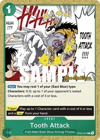 Tooth Attack (Pillars of Strength Pre-Release Cards) — One Piece Card Game Card Value