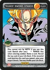 Trunks Sword Stance (Panini: Heroes & Villains) — Dragon Ball Z TCG Card Value